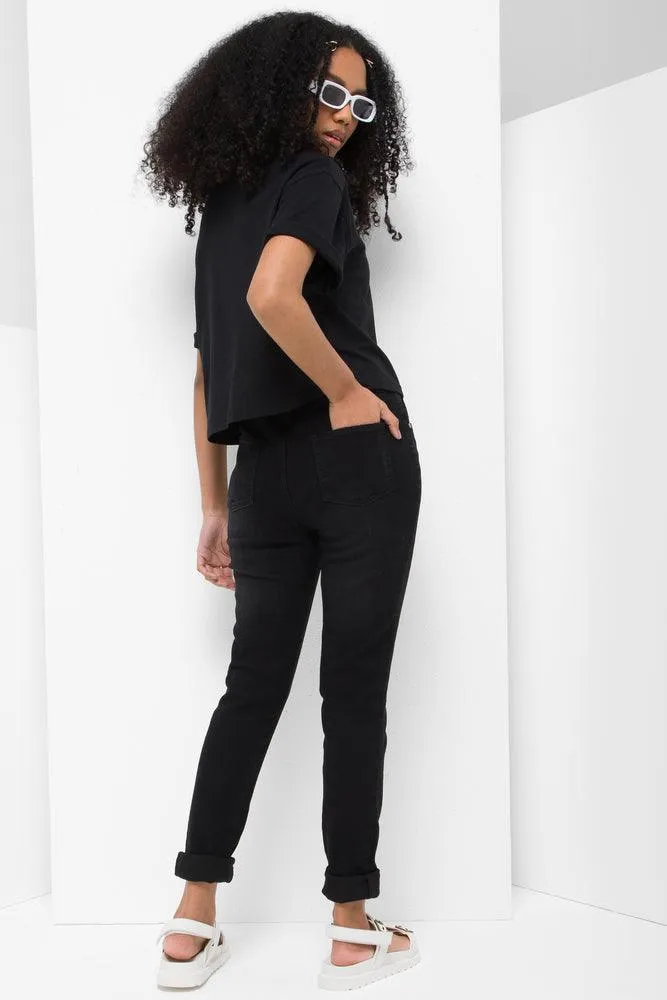 5 Pocket Skinny Denim Jeans Black