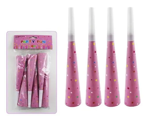 6 Pcs Happy Birthday Horns 7.5-Inch Noisemaker Party Blowers For Adults