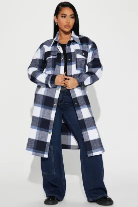 About Her Business Plaid Coat - Black