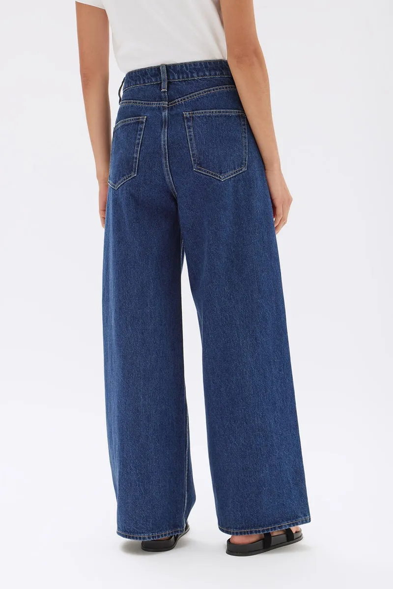 Assembly Label - Slack Pleat Wide Leg Jean - Heritage Blue