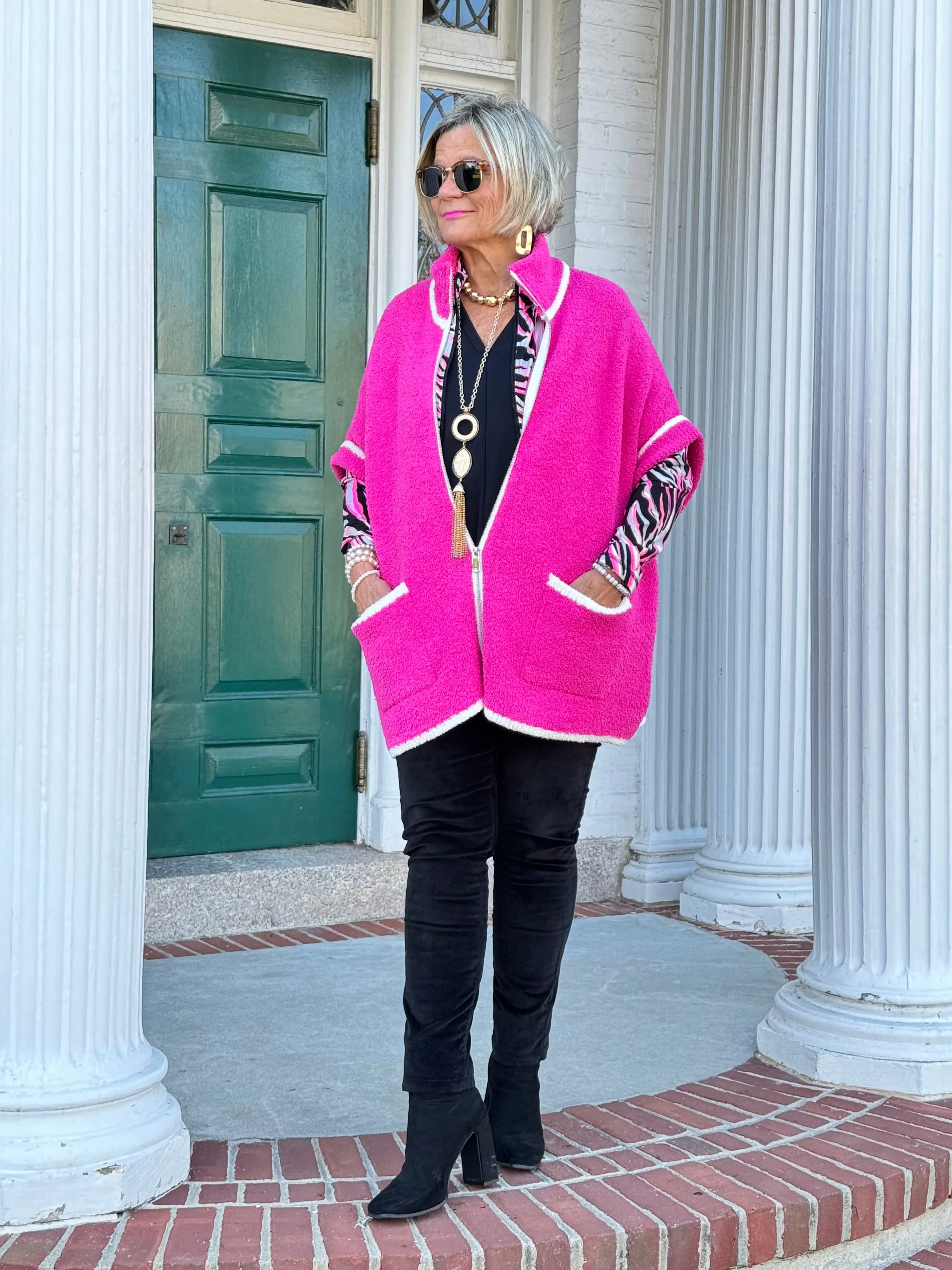 AUTUMN PINK ZIPPER JACKET