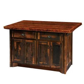 Barnwood Kitchen Island w/Artisan Top - 60-inch