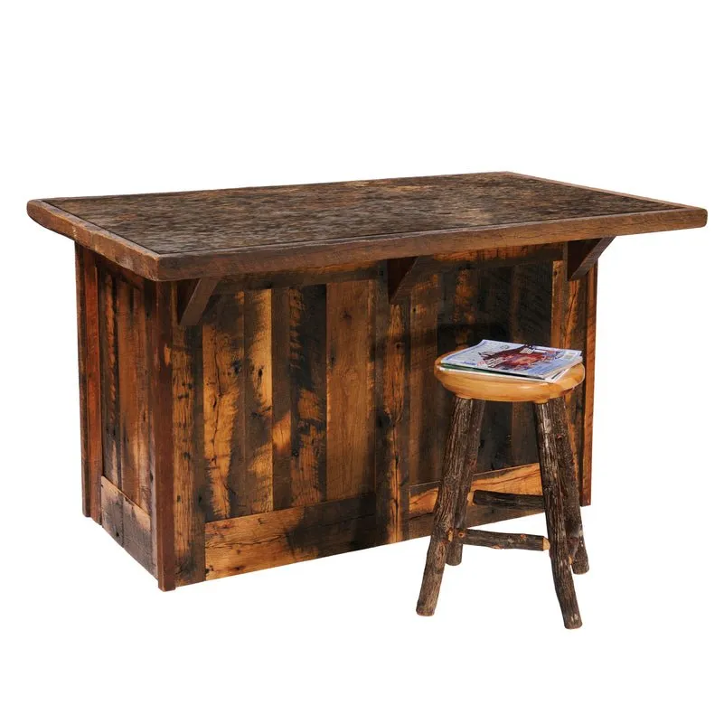 Barnwood Kitchen Island w/Artisan Top - 60-inch