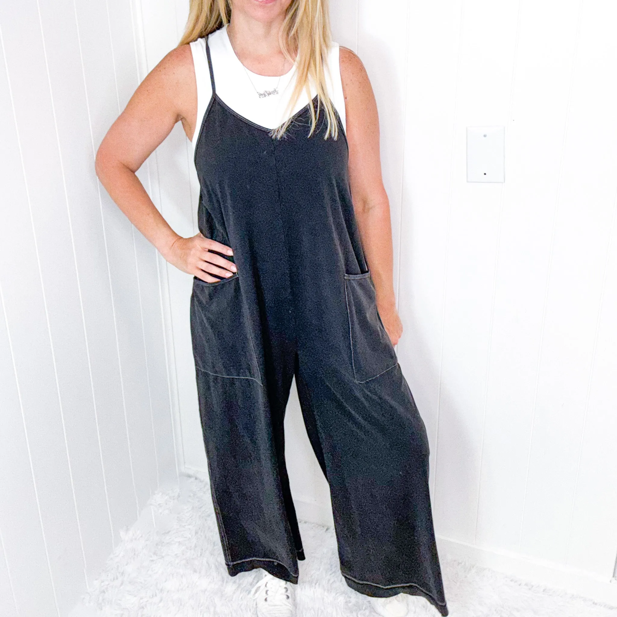 Beach Retreat Wide Leg Jumpsuit with Adjustable Straps in 6 Colors