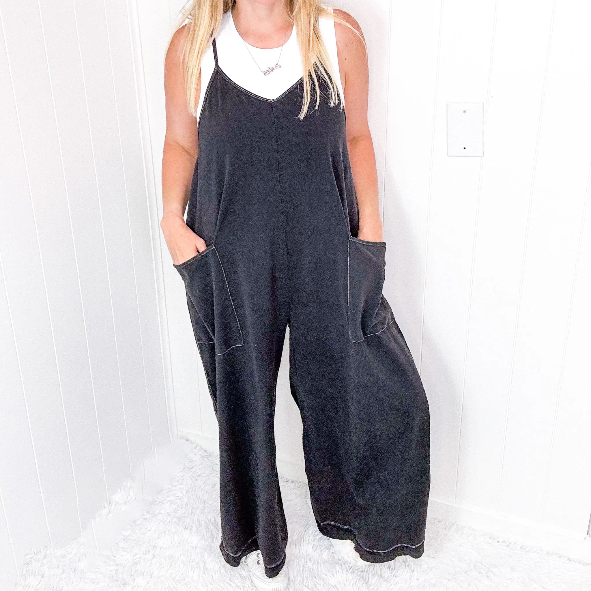 Beach Retreat Wide Leg Jumpsuit with Adjustable Straps in 6 Colors