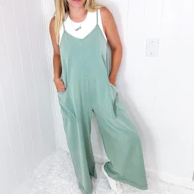 Beach Retreat Wide Leg Jumpsuit with Adjustable Straps in 6 Colors