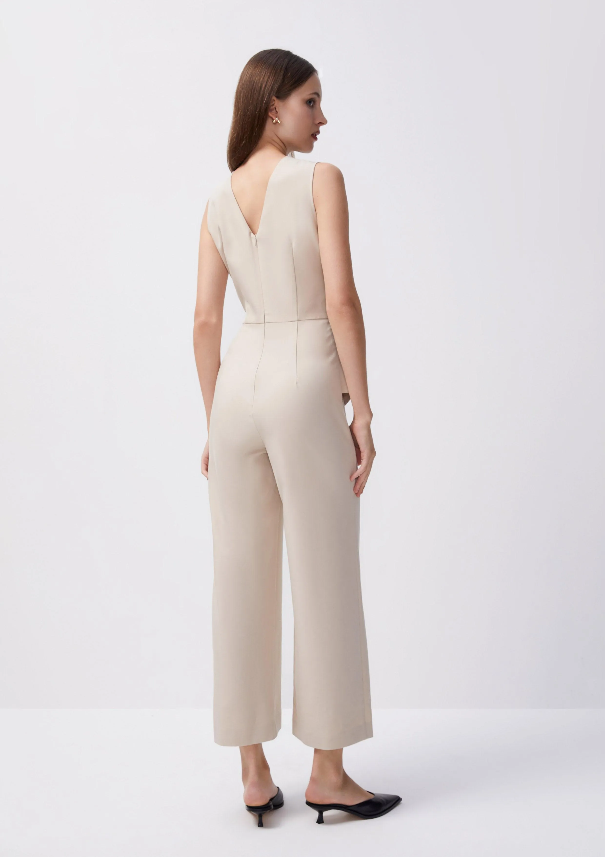 Beachside Oasis Sleeveless Wrap Jumpsuit