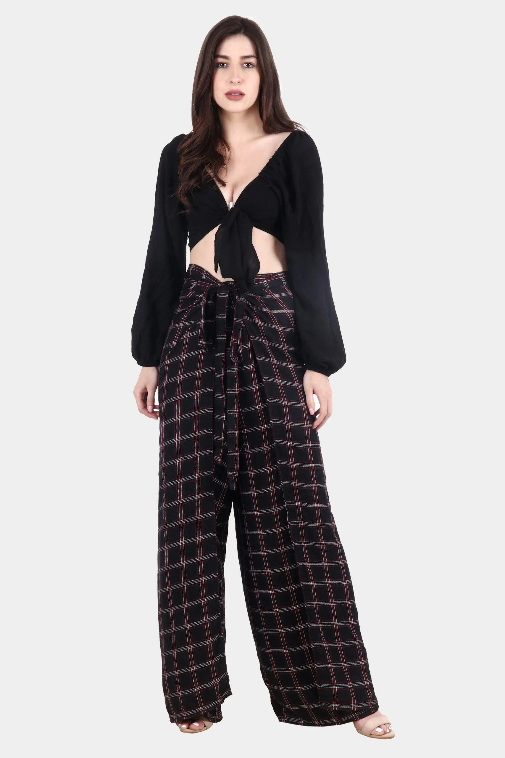 Black Checked Multiwear Jumpsuit/Pant