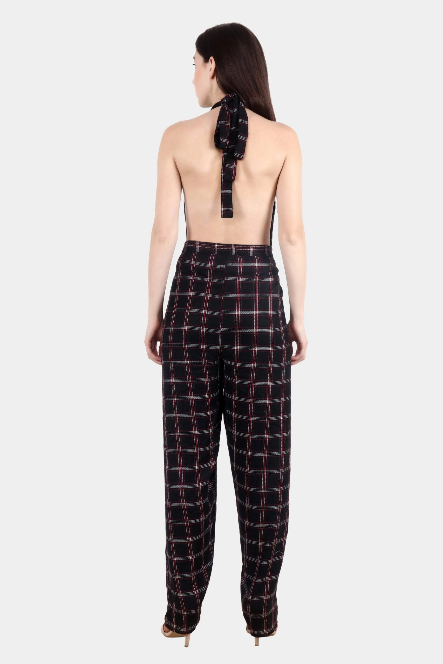 Black Checked Multiwear Jumpsuit/Pant