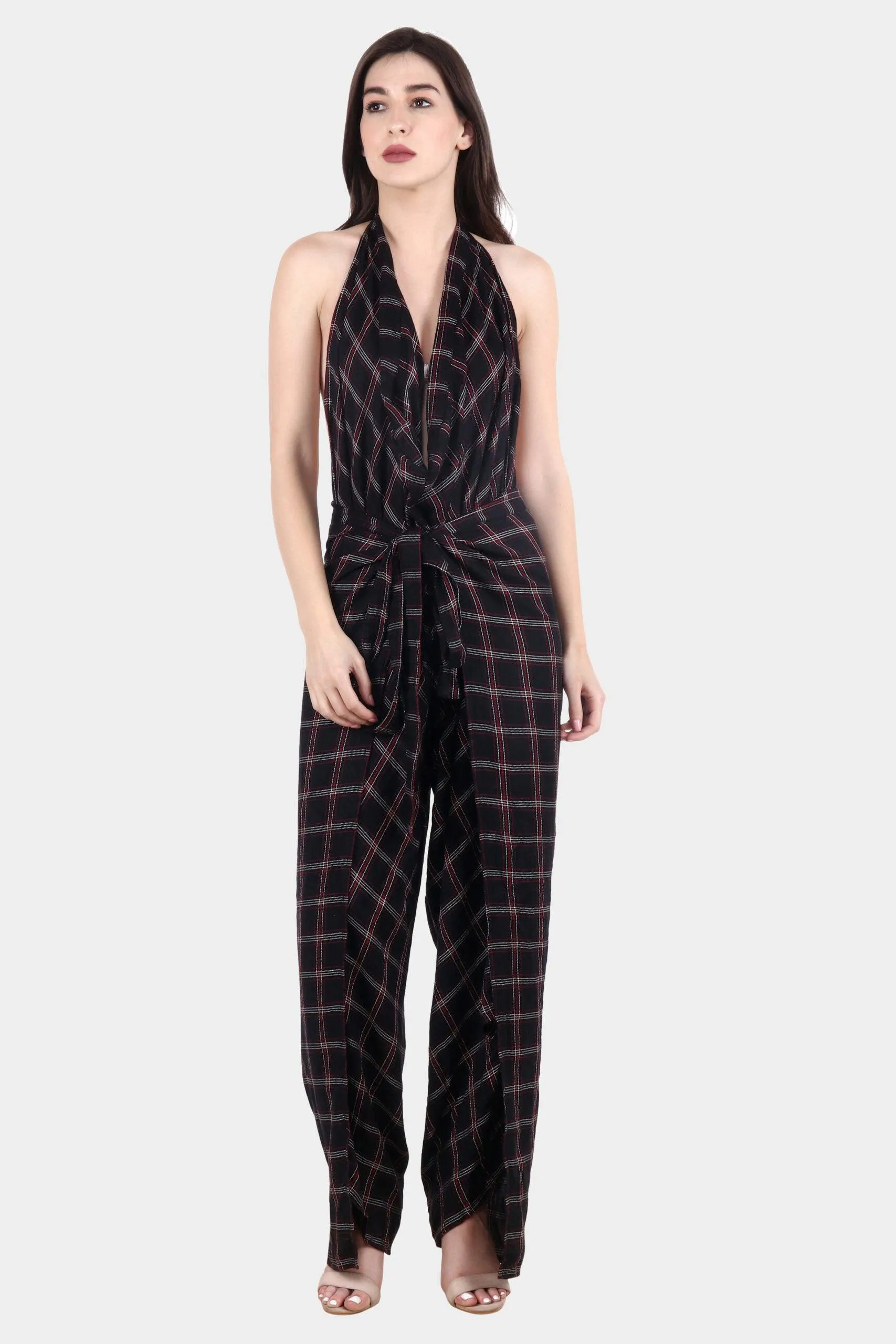 Black Checked Multiwear Jumpsuit/Pant