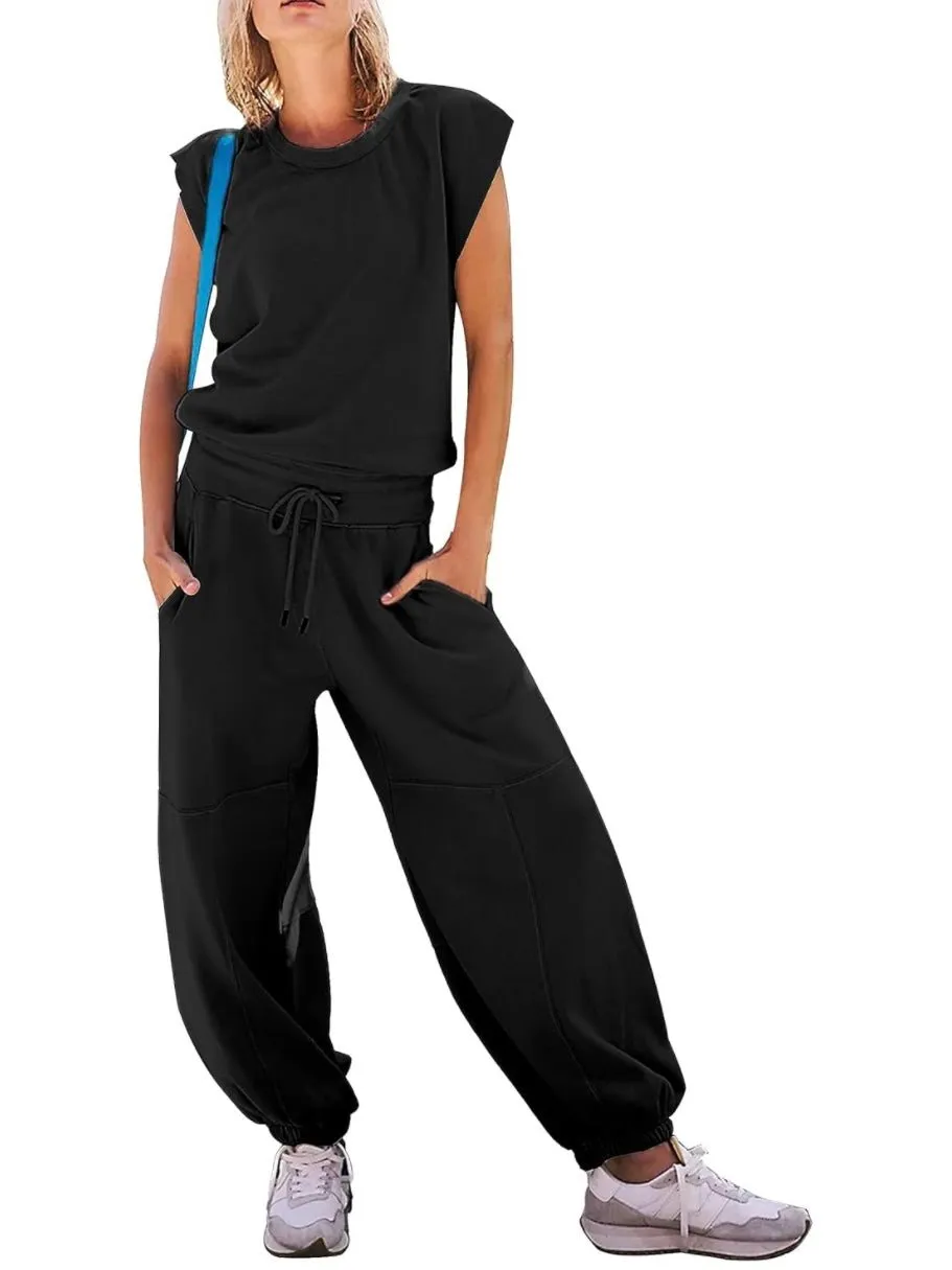 Black loose jumper overall