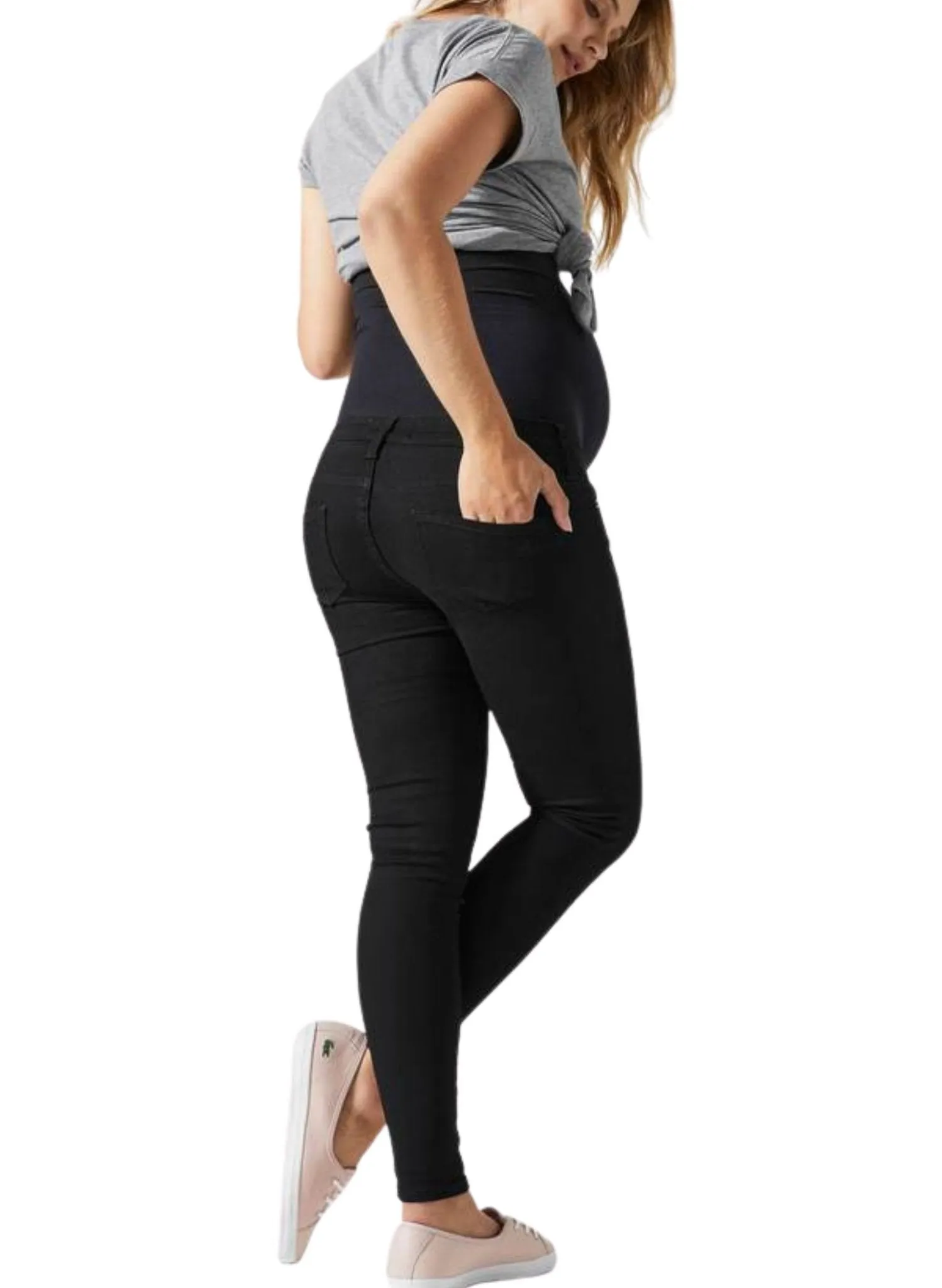 BLANQI Maternity Belly Support Skinny Jeans - Black Clean