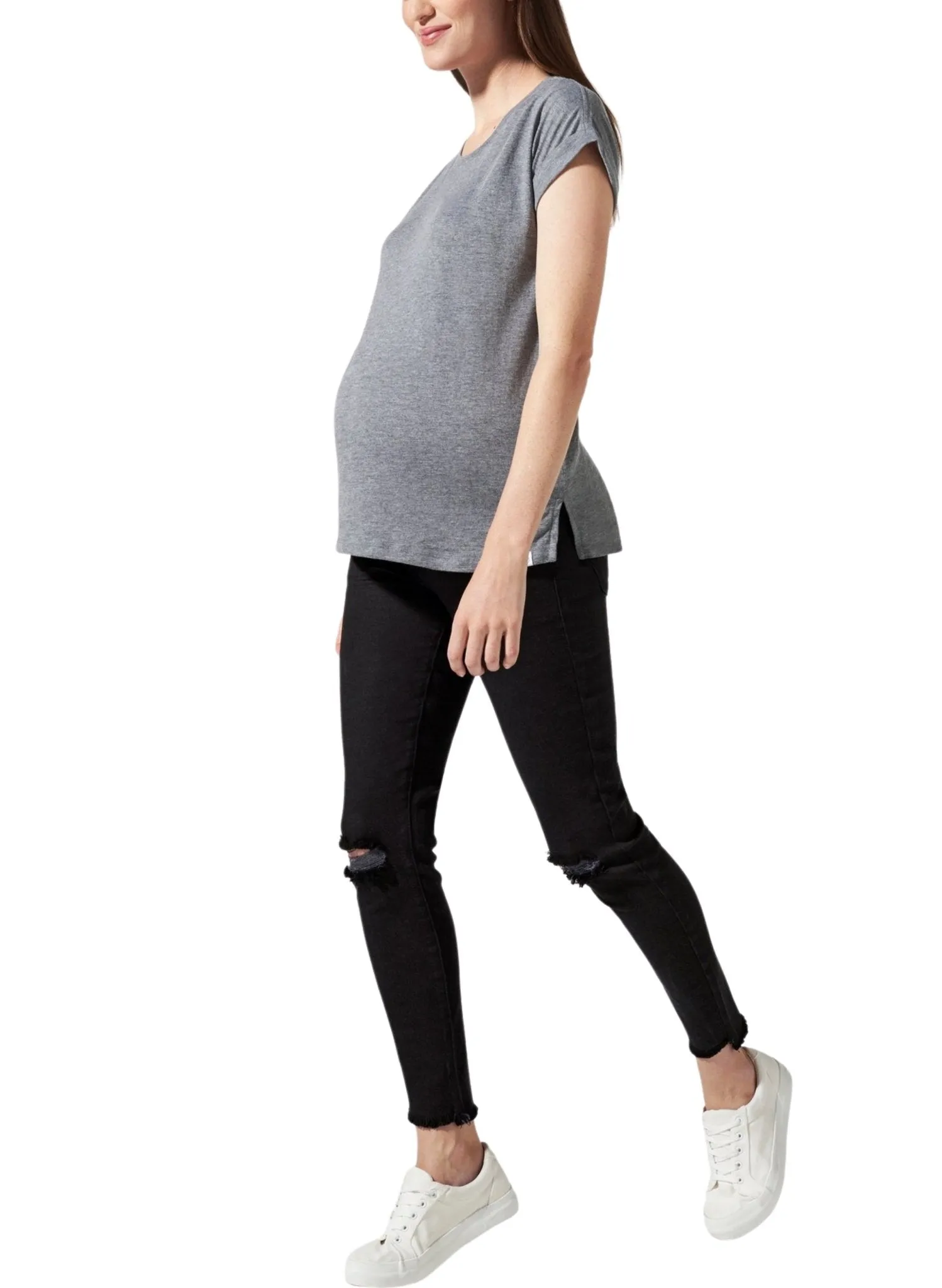 BLANQI Maternity Belly Support Skinny Jeans - Black Wash