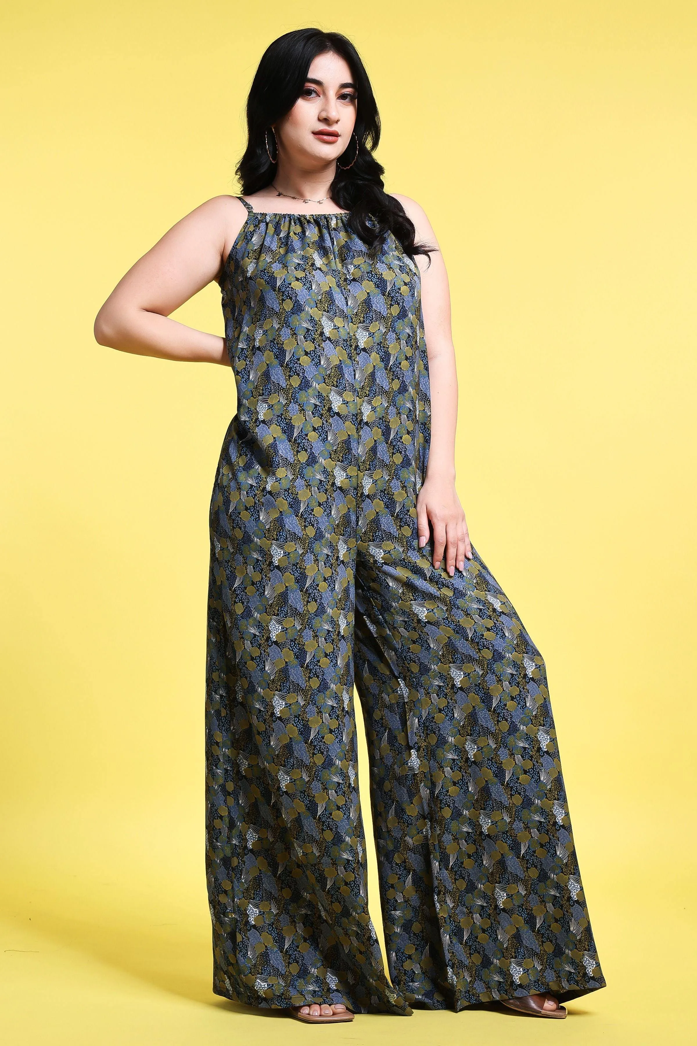 Blue Green Small Multi Printed Jumpsuit