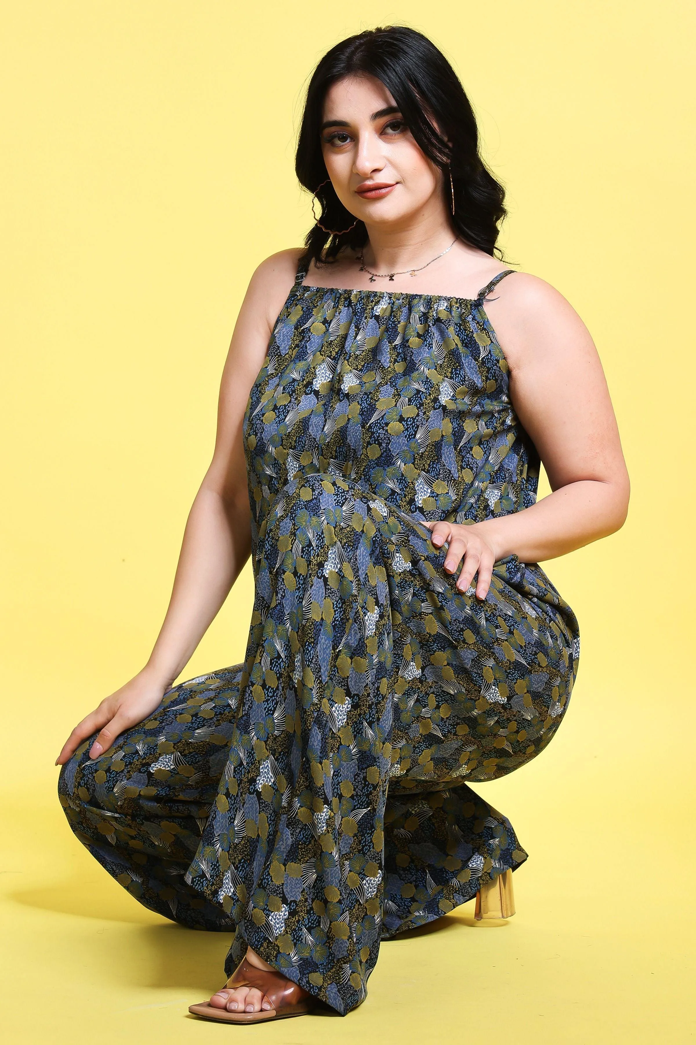 Blue Green Small Multi Printed Jumpsuit