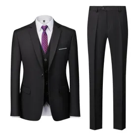 BRADLEY VIP SUITS Men's Fashion Formal Business & Special Events Wear 3 Piece for Business Meetings Job Interviews Church Services Suits (Jacket   Pants   Vest) Black Suit Set