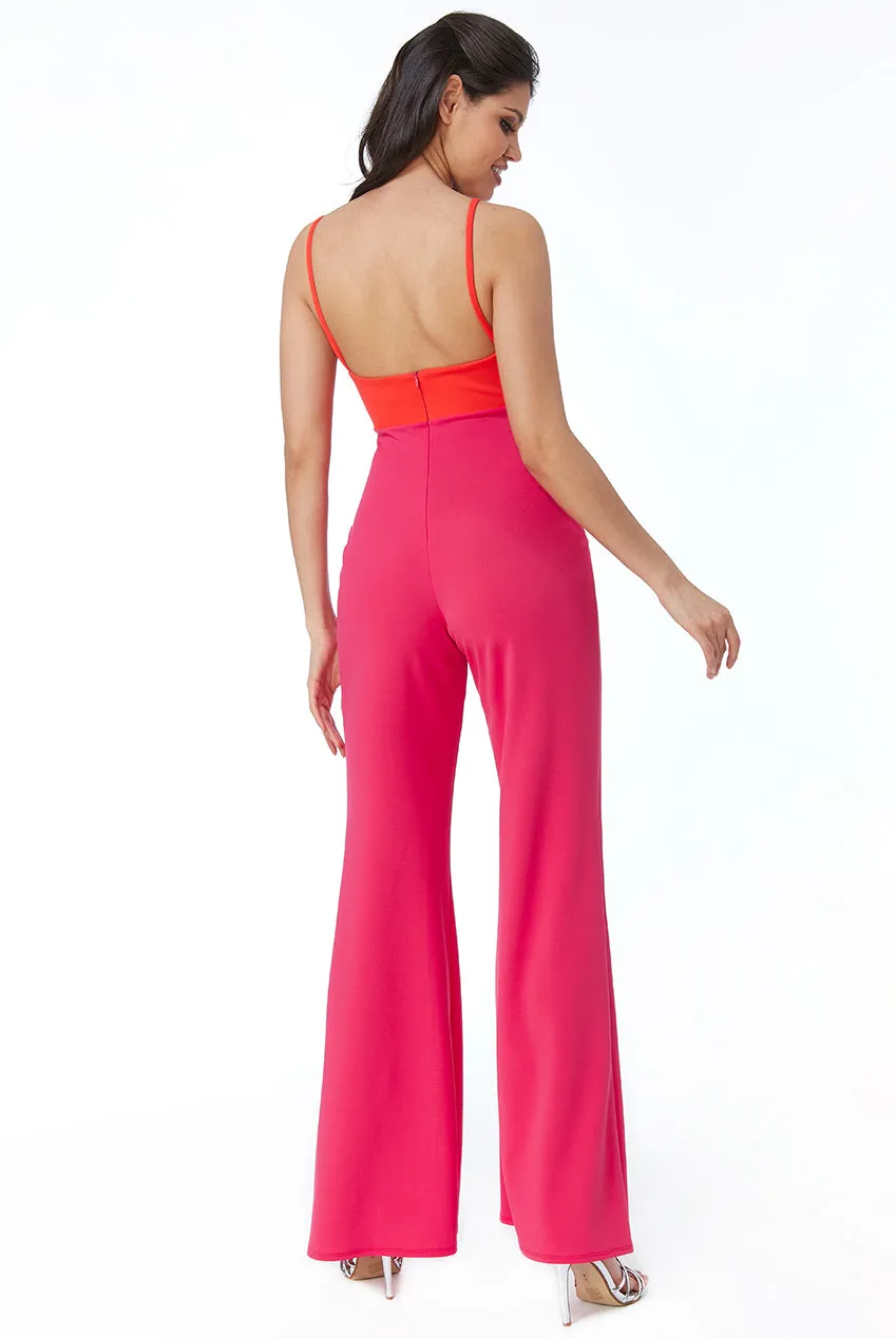 City Goddess Front Bow Tie Jumpsuit