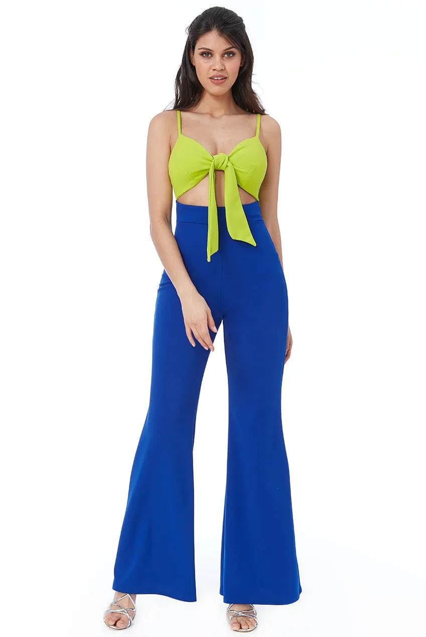 City Goddess Front Bow Tie Jumpsuit