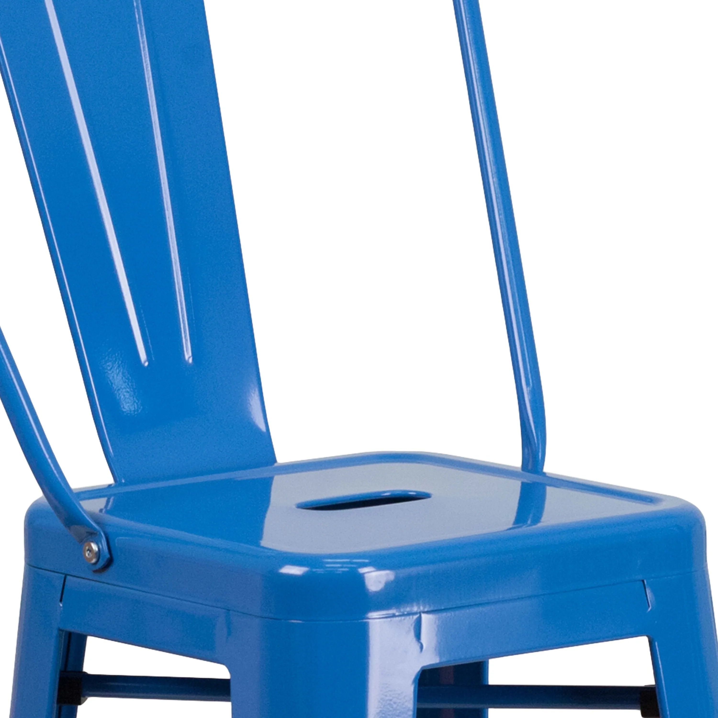 Commercial Grade 30" High Metal Indoor-Outdoor Barstool with Back