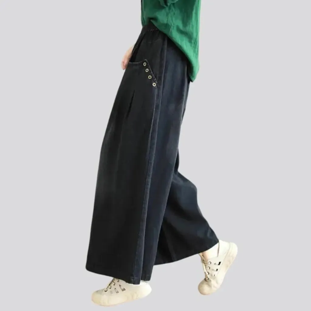 Culottes street denim pants for ladies