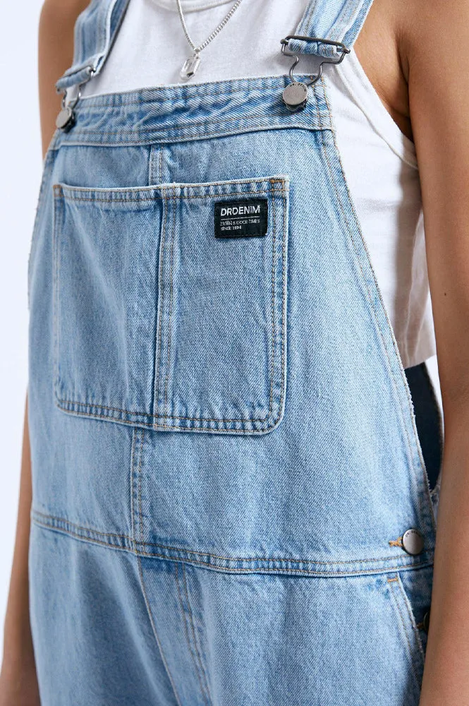 Dr Denim Lydia Stream Light Worn Dungarees