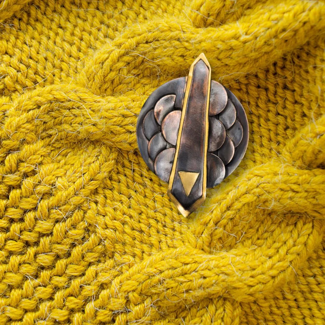 Dragon Scale Armor Brooch – Handcrafted and Unique Statement Piece