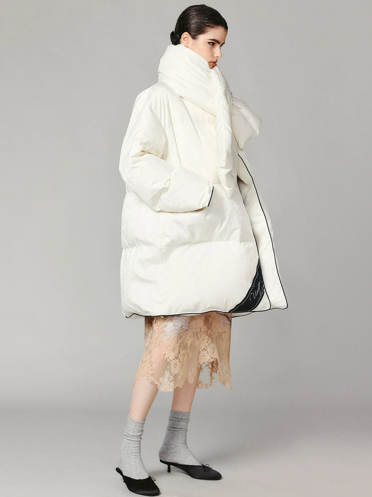 Duvet-inspired puffer coat