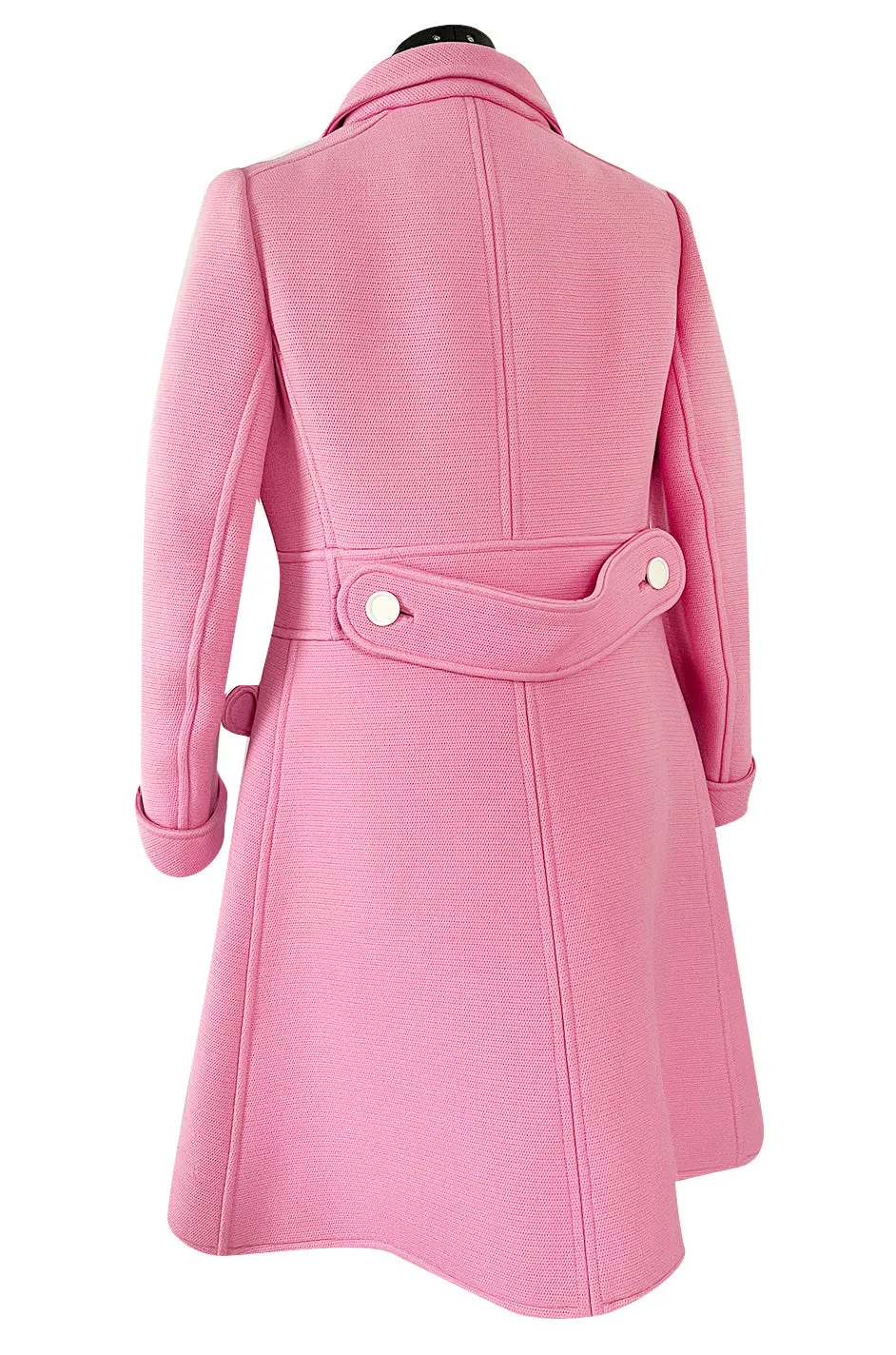 Exceptional Museum Held Fall 1969 Andre Courreges Couture Sculpted Pink Coat