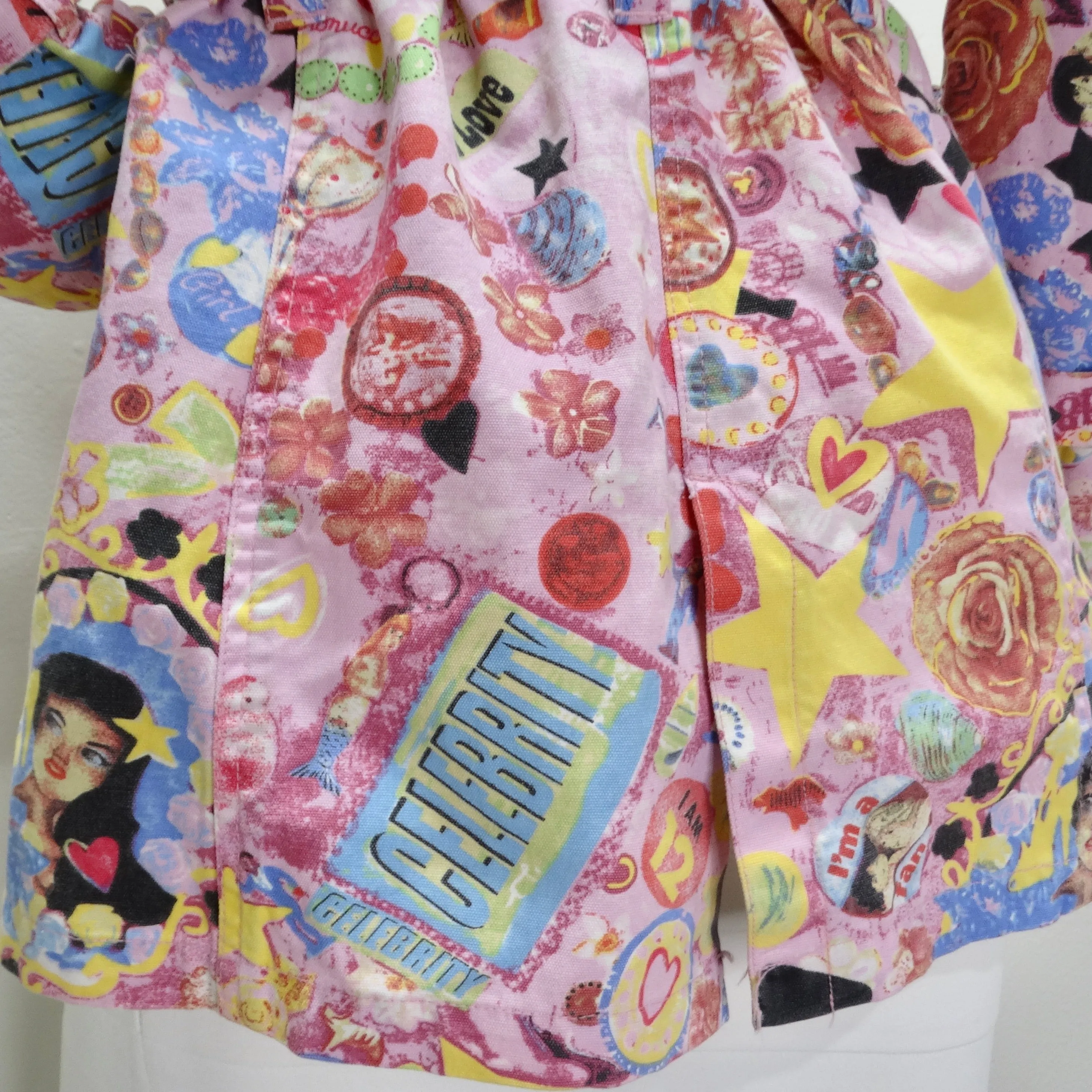 Fiorucci Y2K Multicolor Graphic Printed Trench Coat