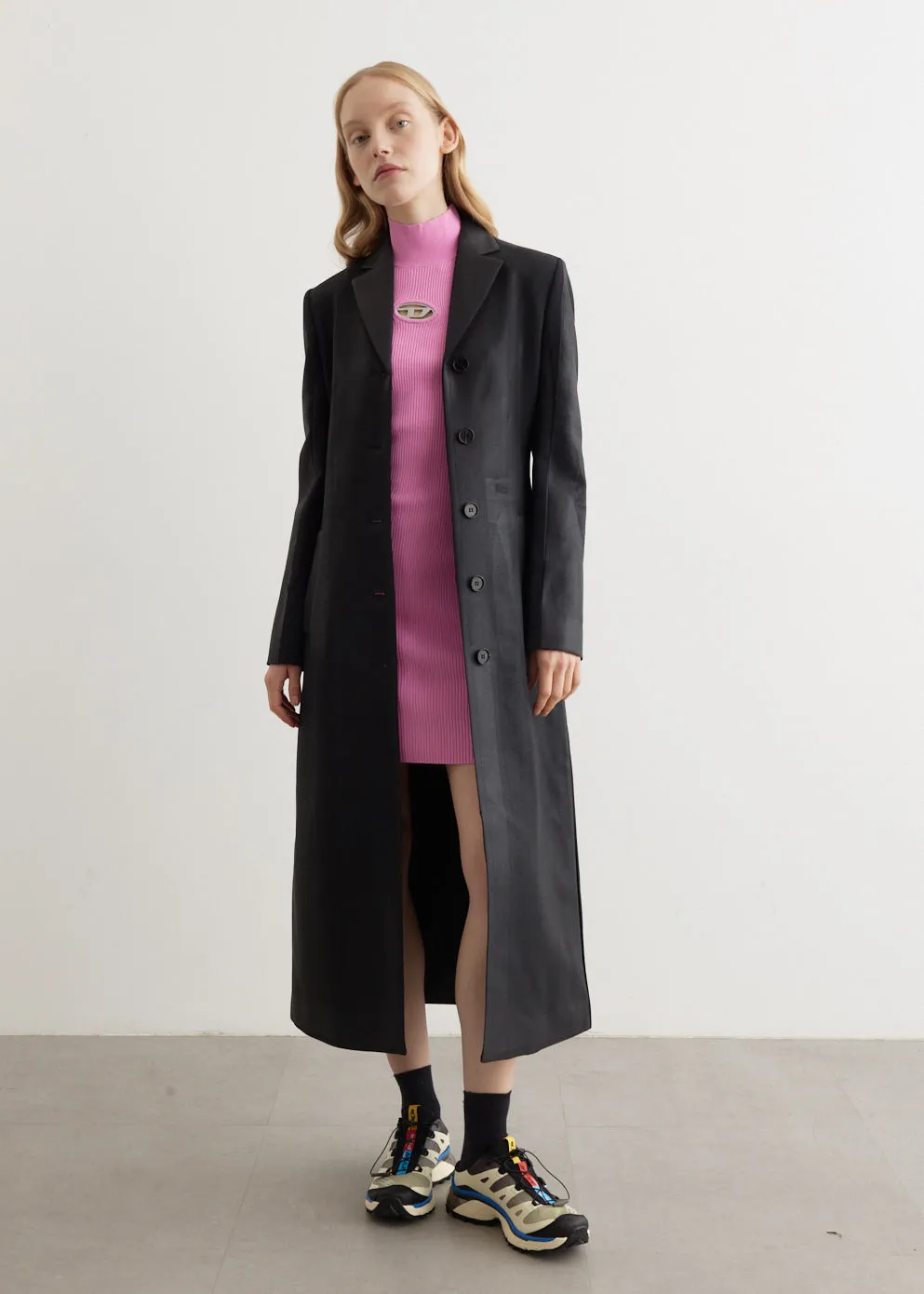 G-Lamour Giacca Wet Look Wool Coat