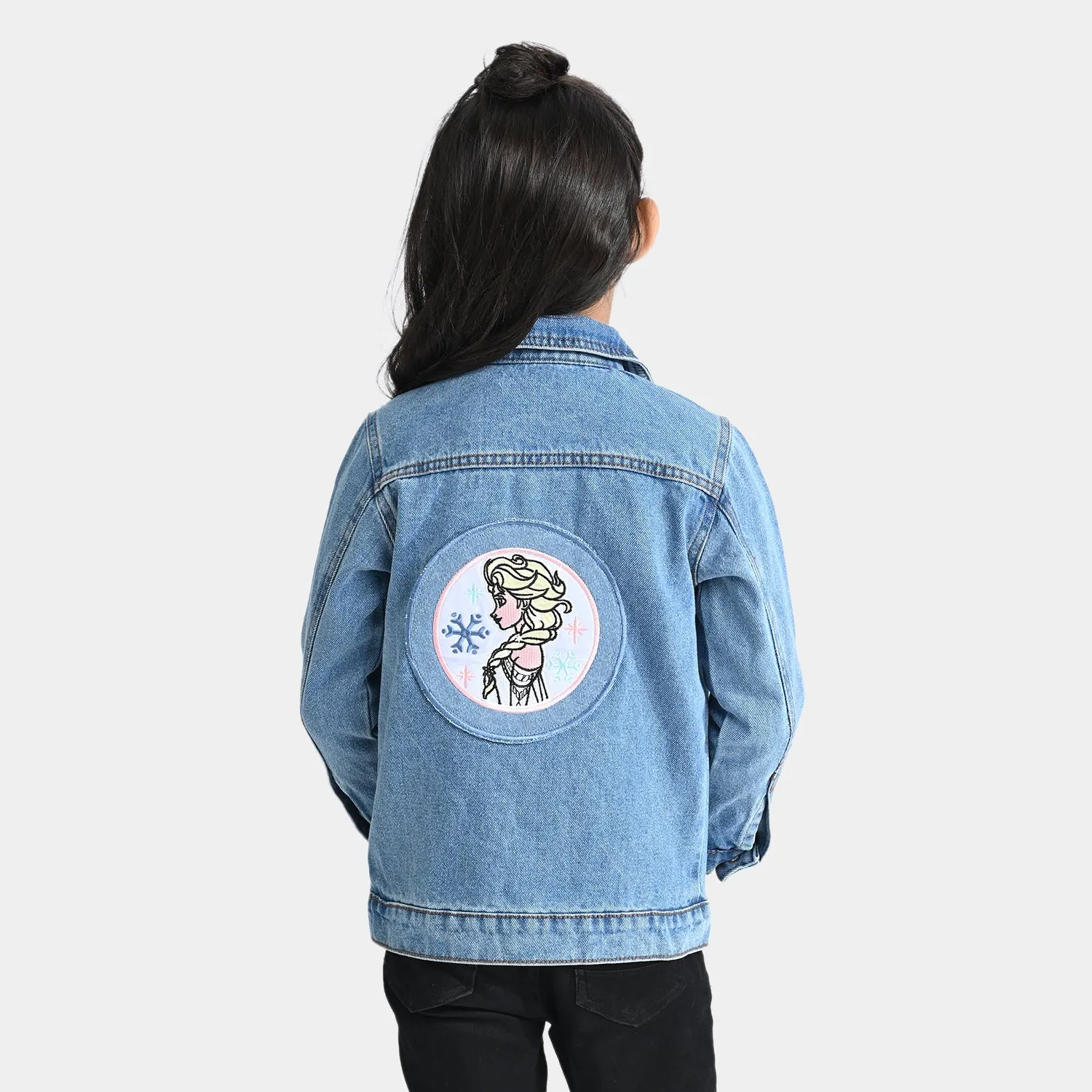 Girls Denim rigid Woven Jacket-LT.Blue