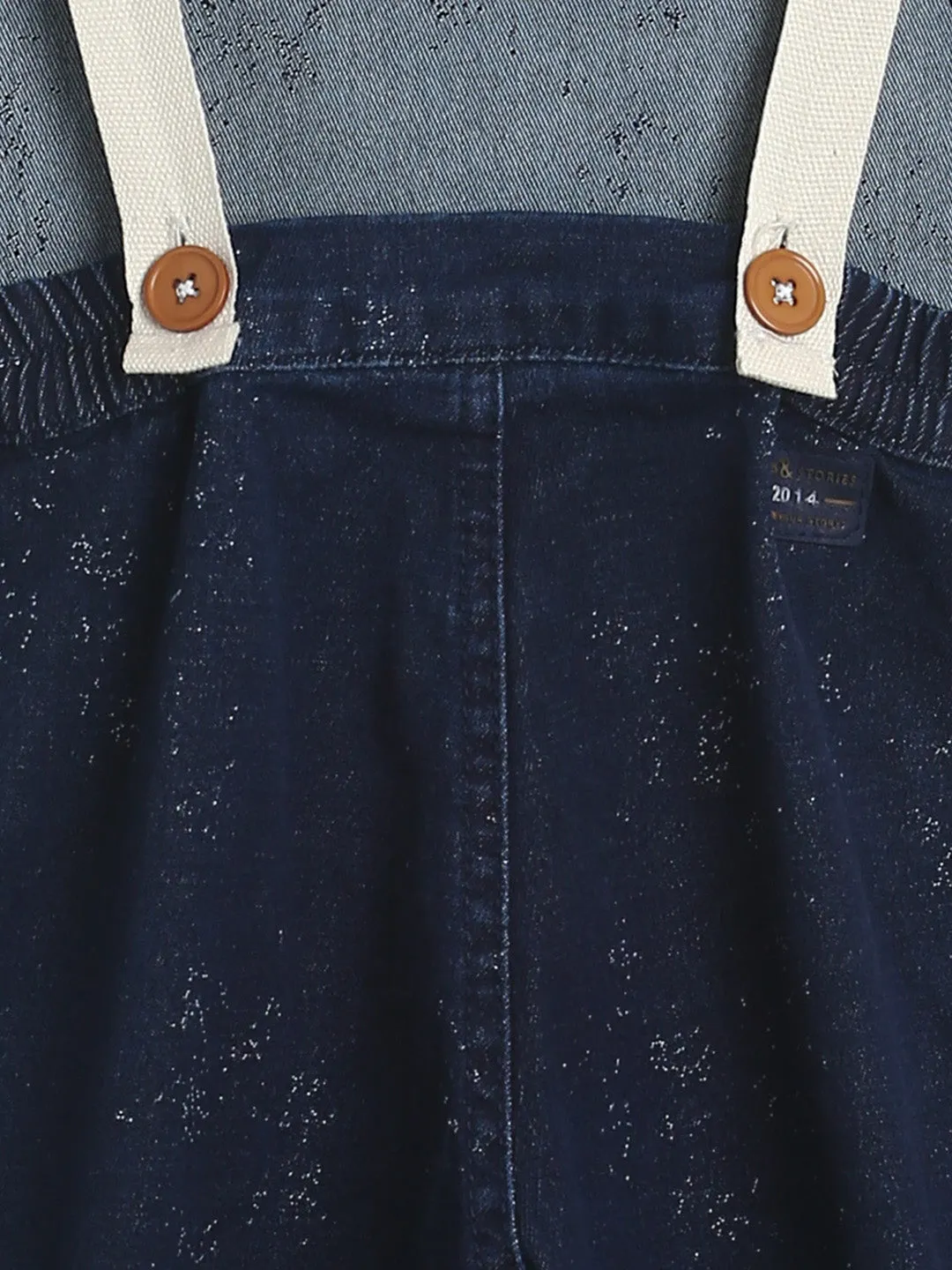 Girls Regular Fit Dark Blue Full Denim Dungaree