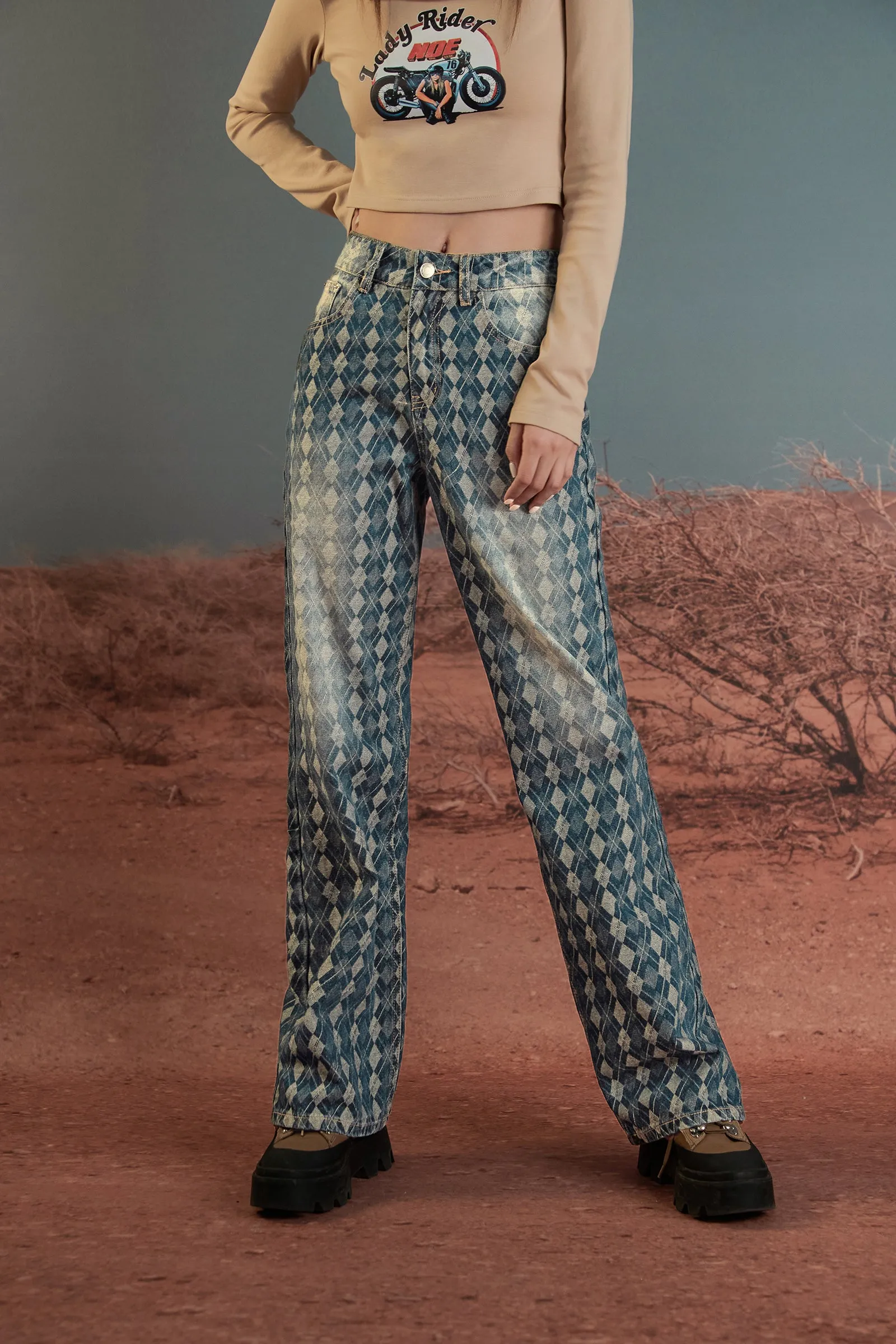 Gradient Argyle Jeans