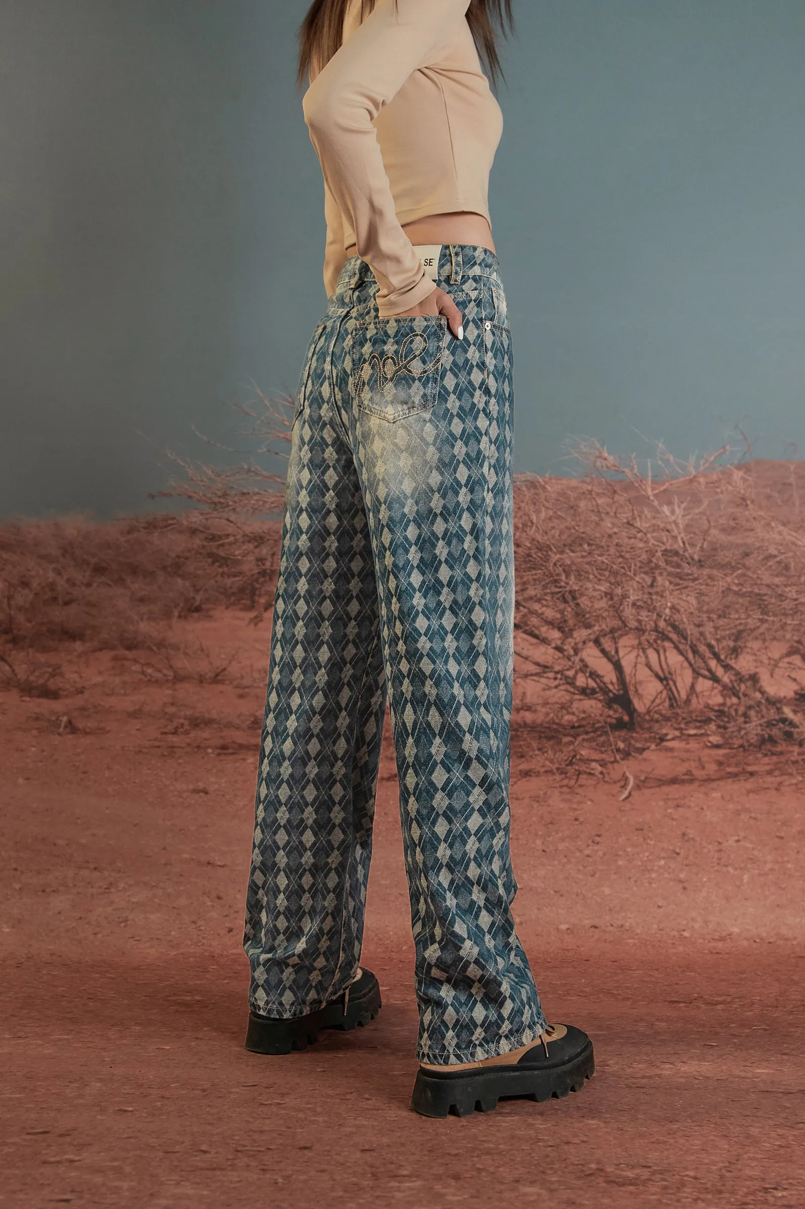 Gradient Argyle Jeans