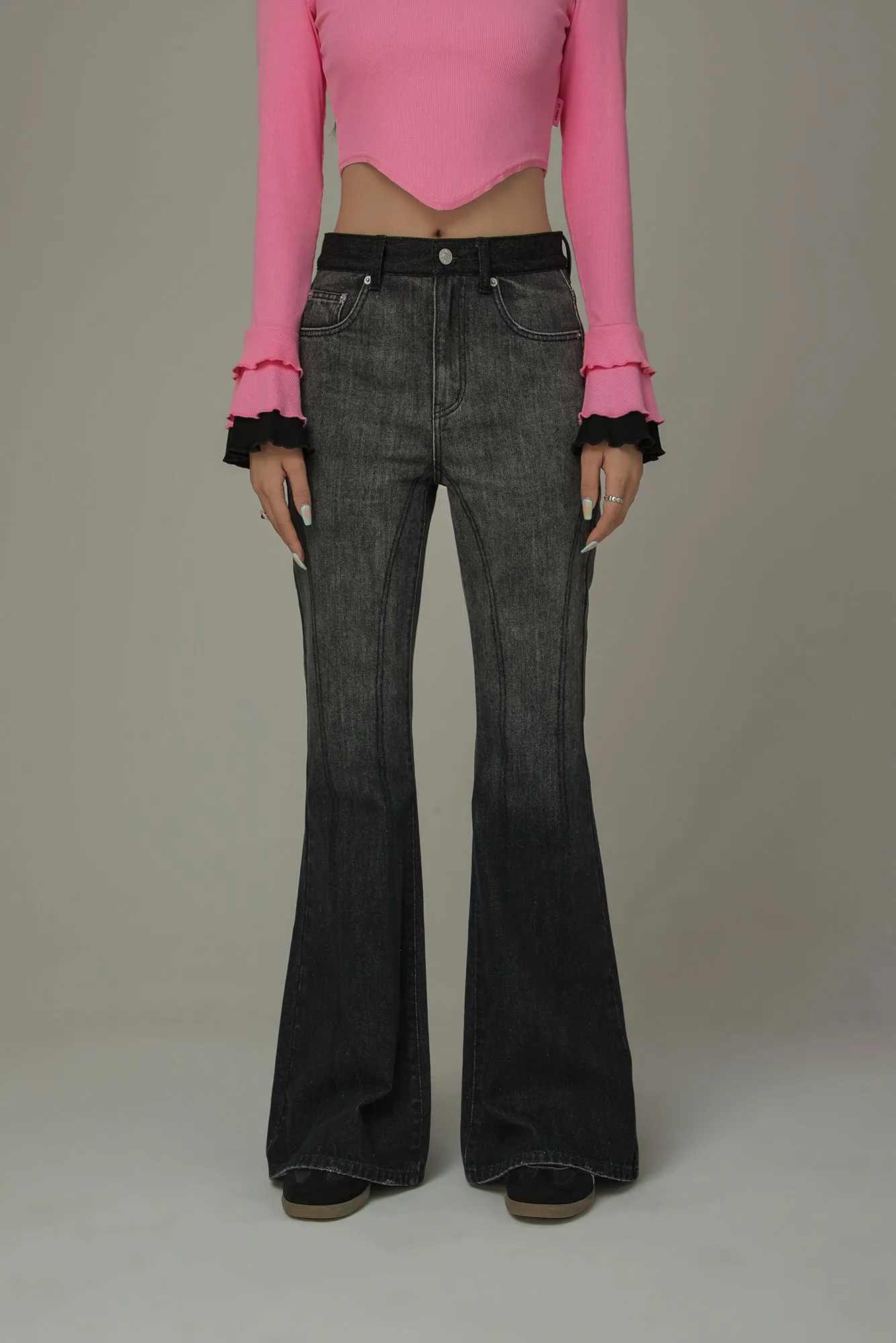 Gradient Bootcut Denim Jeans