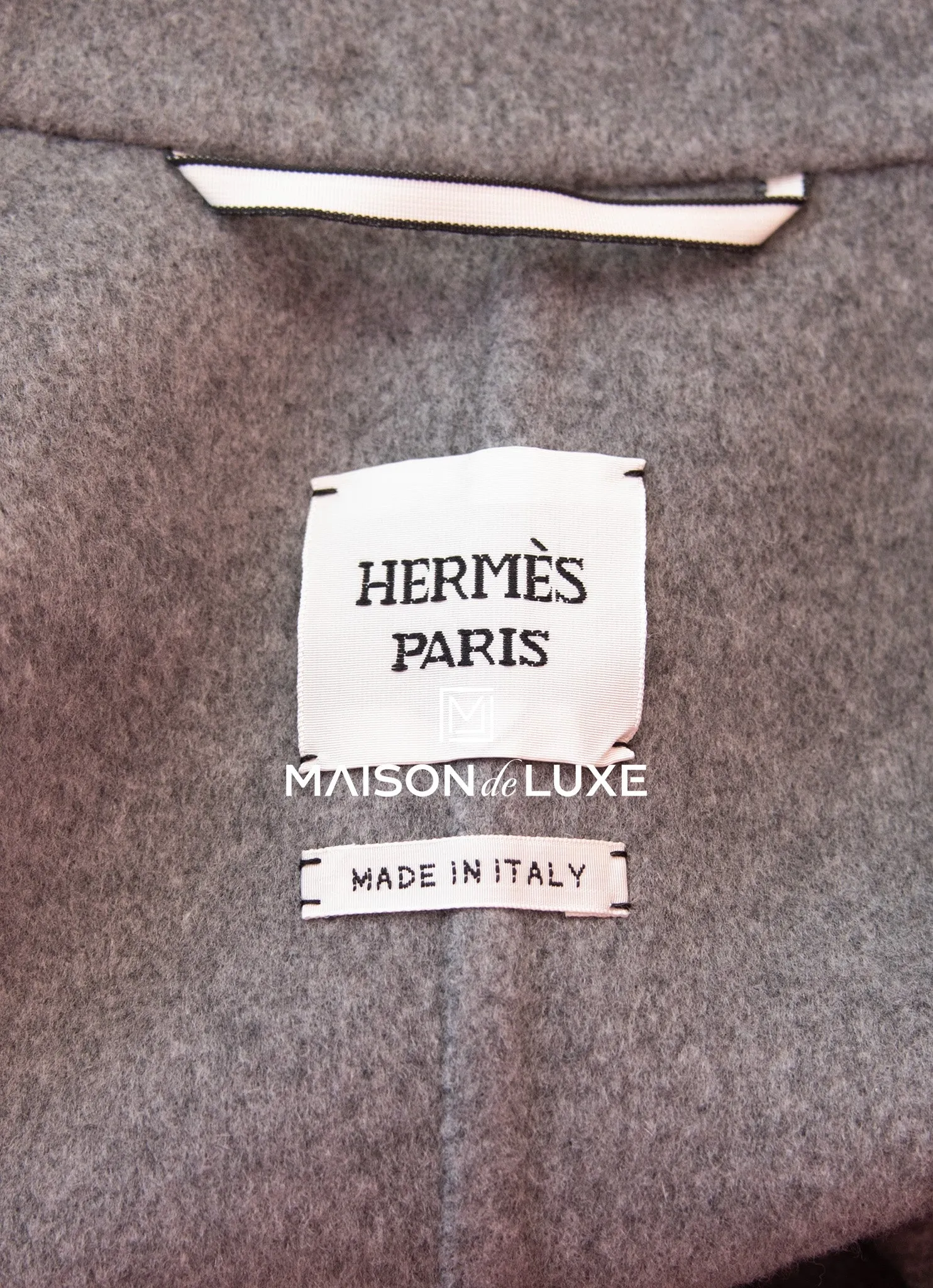 Hermes Gray Double Sided Cashmere Pea Coat Eu 34