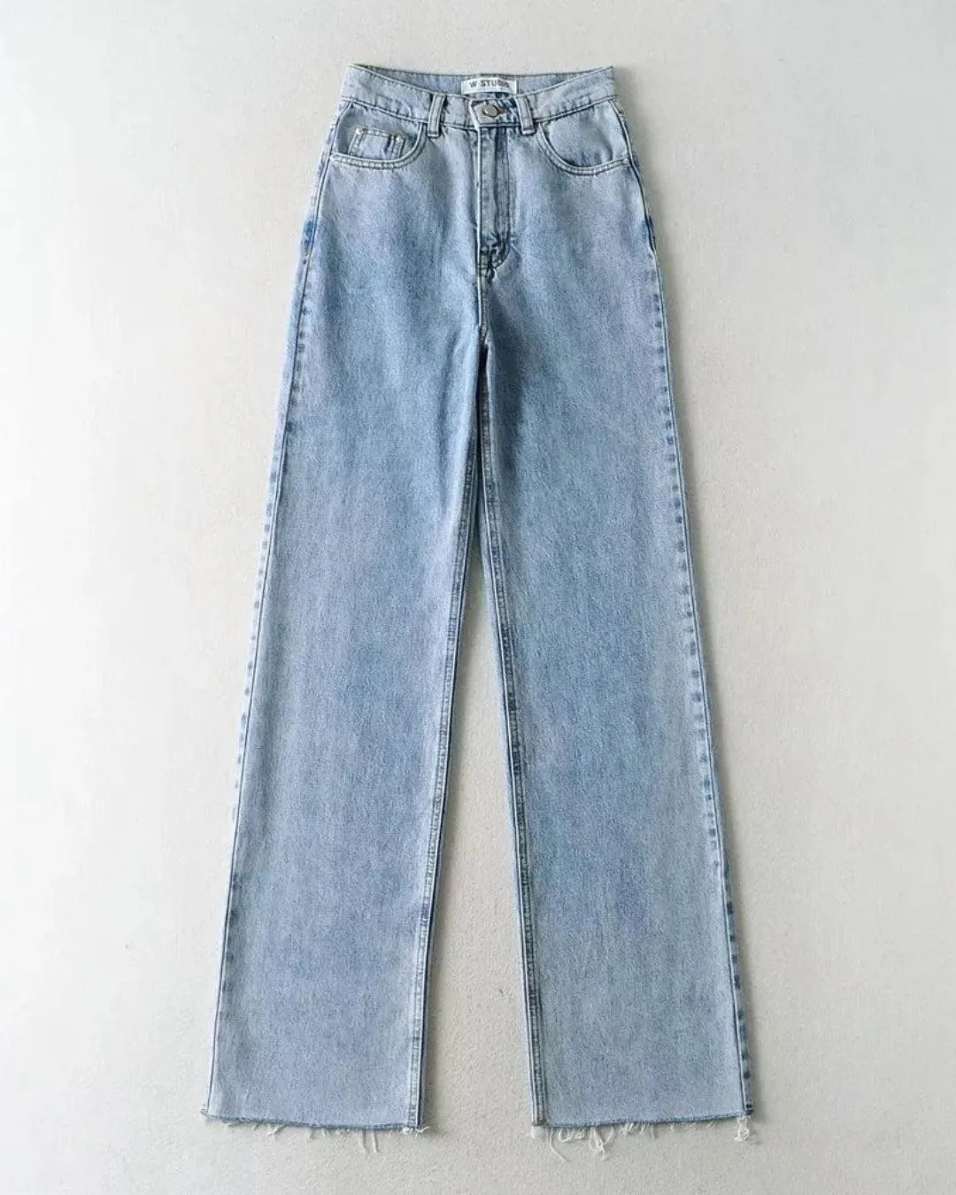 High Waist Casual Washed Jeans