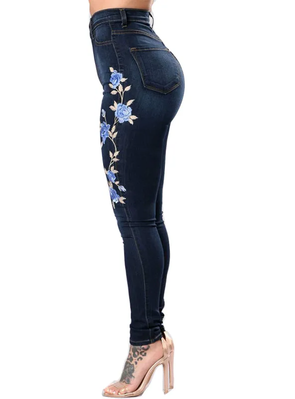 High Waist Jeans Gradient Denim Ladies Jeans