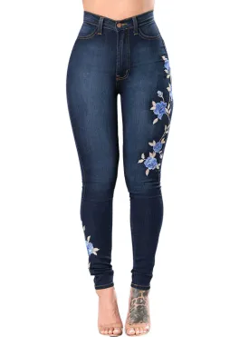 High Waist Jeans Gradient Denim Ladies Jeans