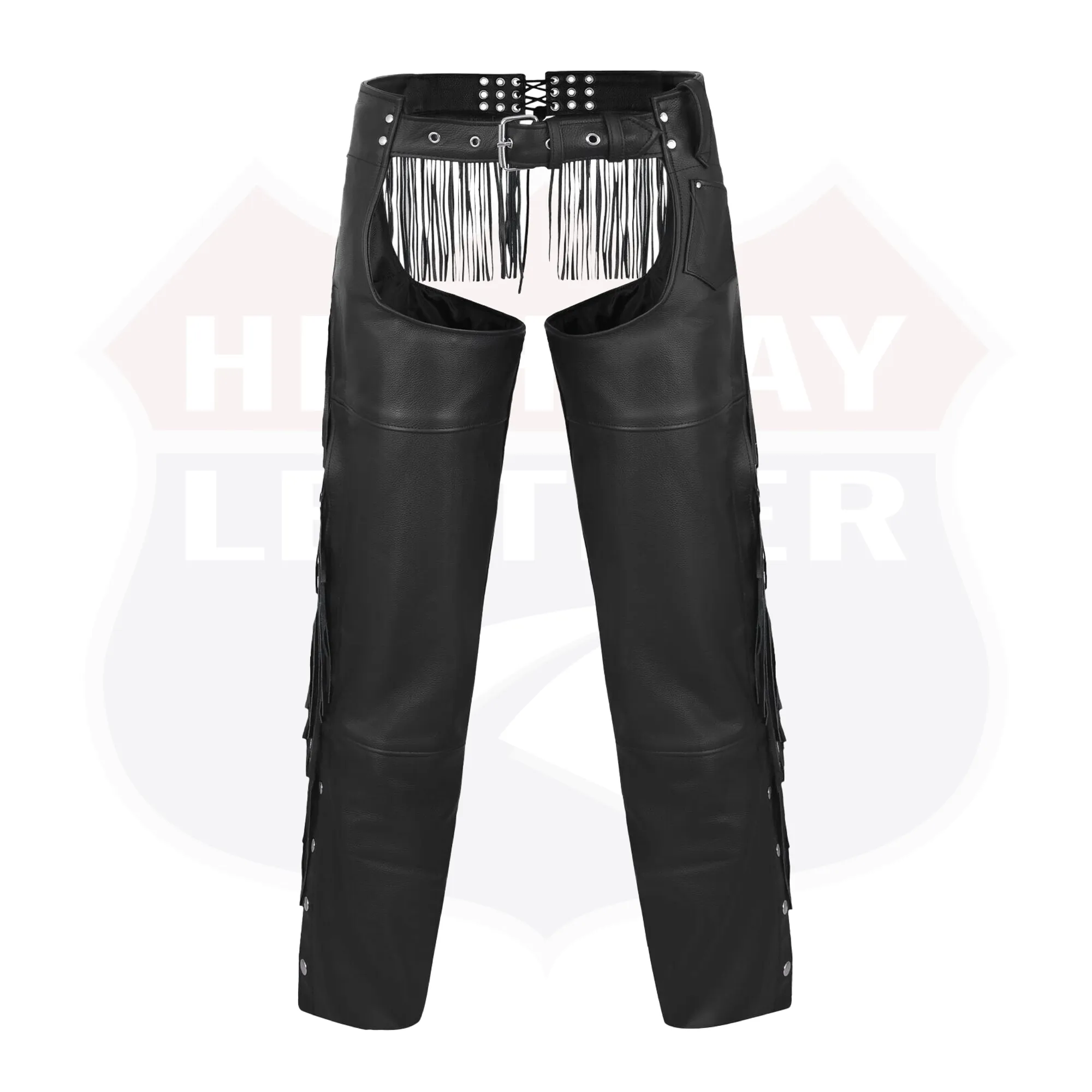 HL12800FRINGE Tassel Chap Fringe Chaps Motorcycle Riding Bikers Chap Black