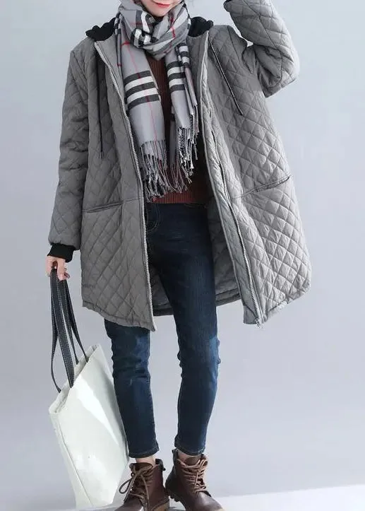 Hooded Pockets Patchwork Coat