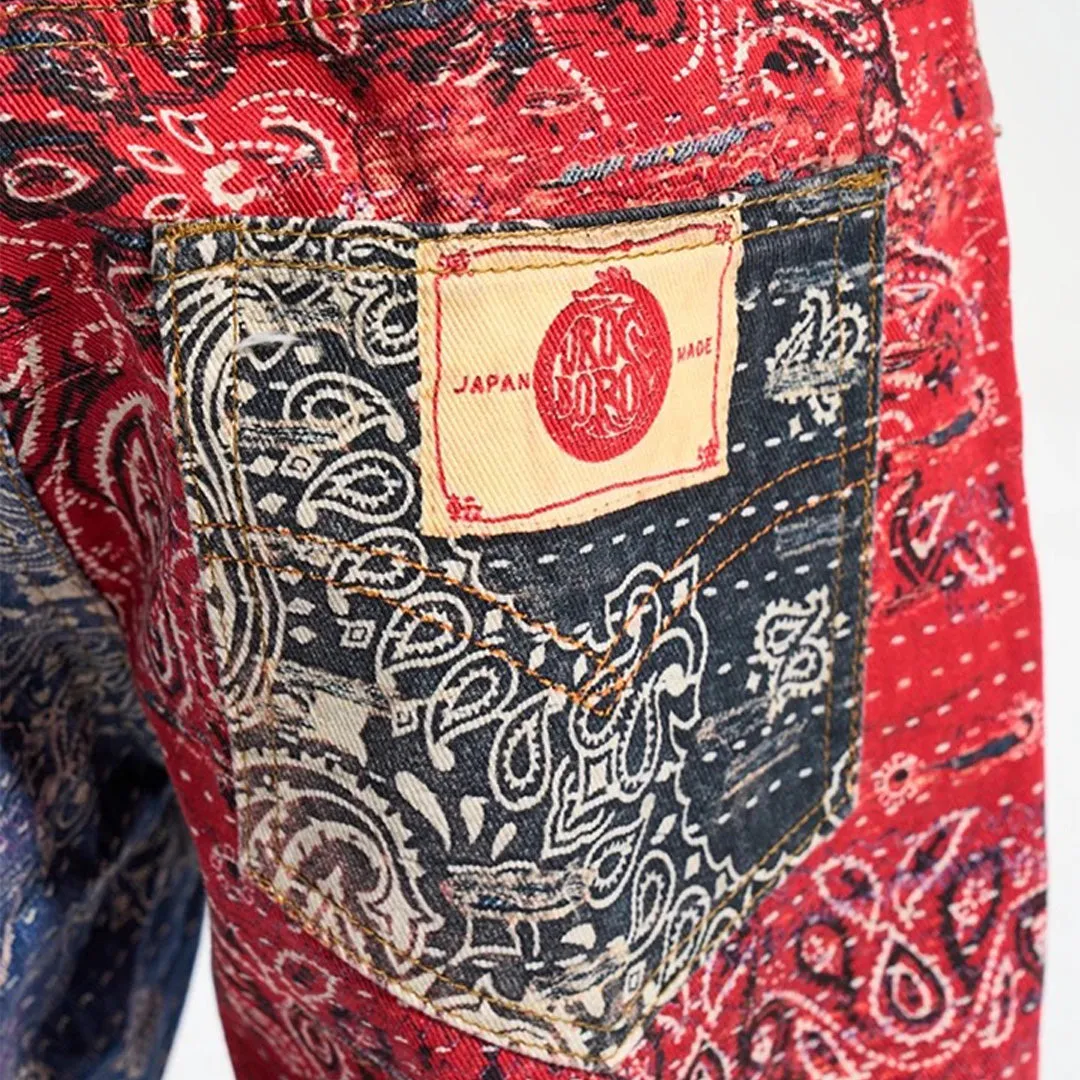 Indigo Distressed Paisley Jeans