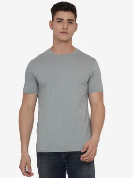 Iron Grey Solid Slim Fit T-Shirt | JadeBlue