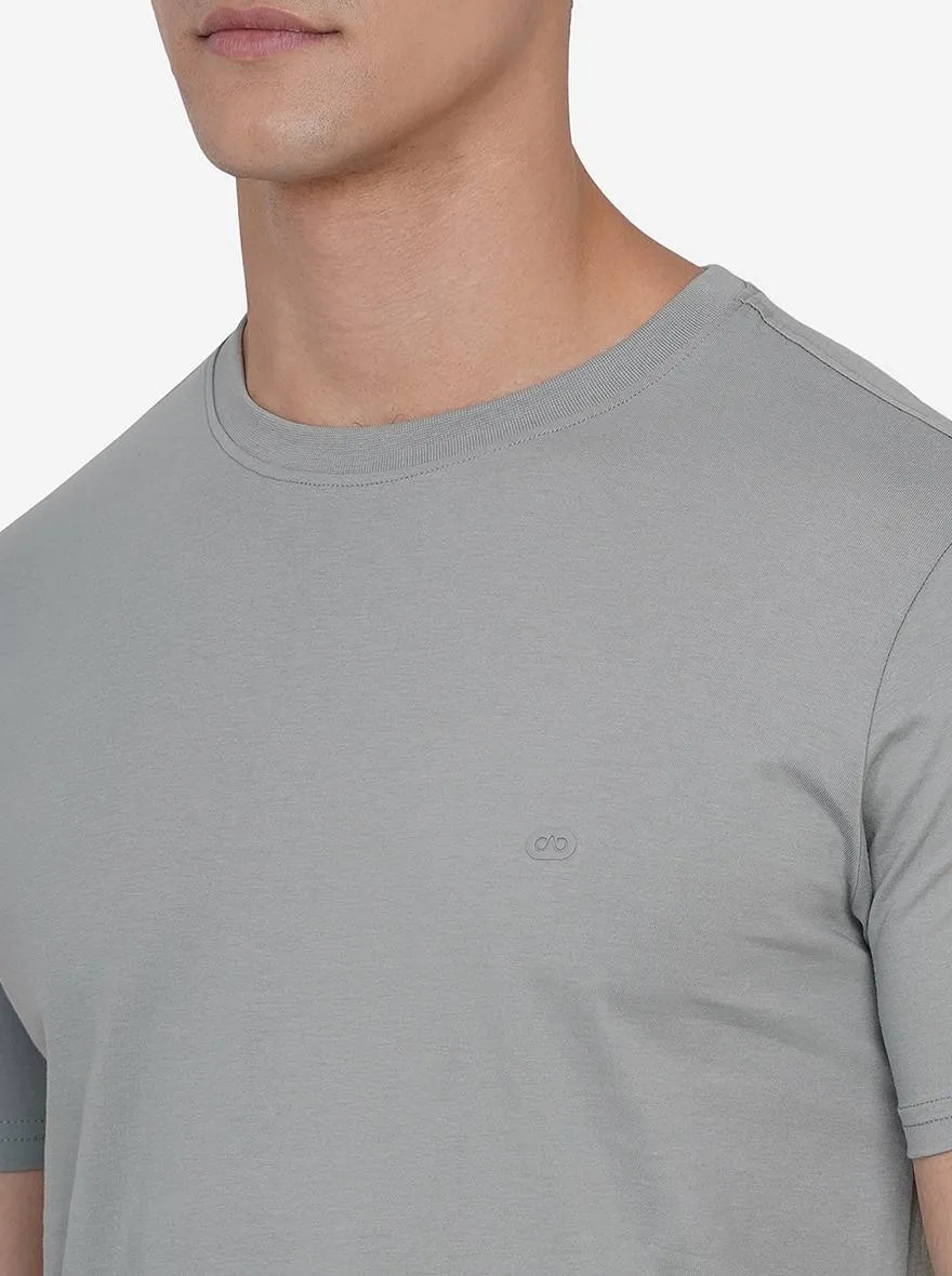 Iron Grey Solid Slim Fit T-Shirt | JadeBlue