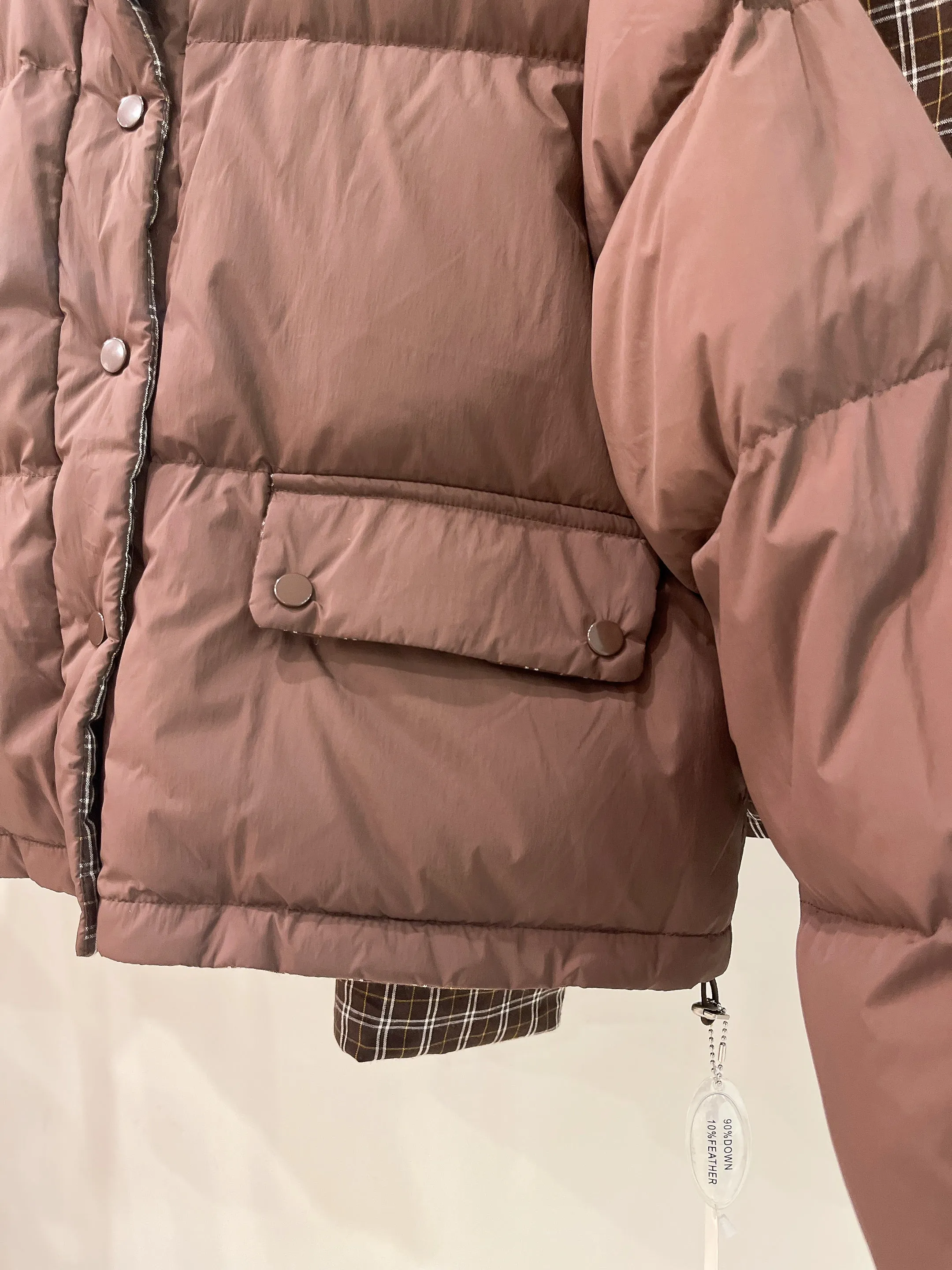 JACOB Reversible plaid puffer