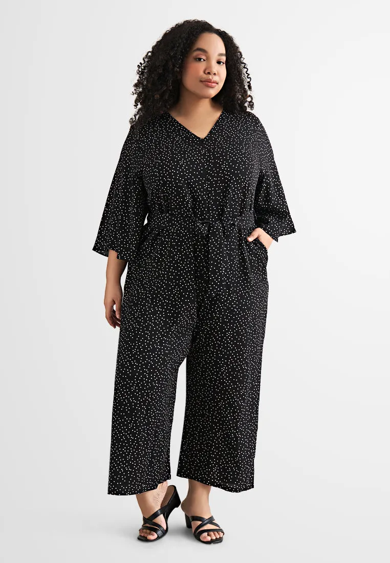 Janice Tie Waist Printed Jumpsuit