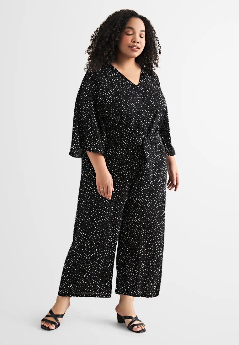 Janice Tie Waist Printed Jumpsuit