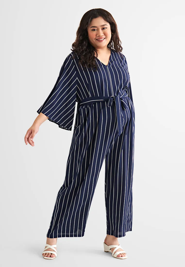 Janice Tie Waist Printed Jumpsuit