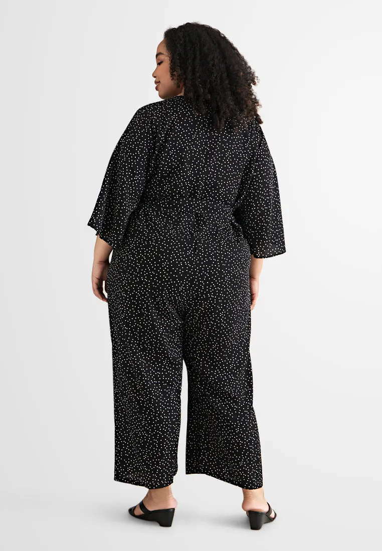 Janice Tie Waist Printed Jumpsuit