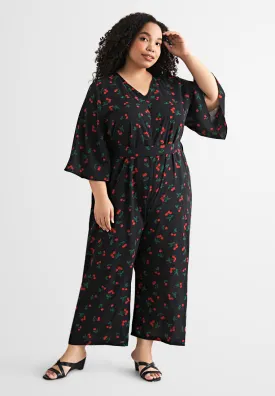 Janice Tie Waist Printed Jumpsuit